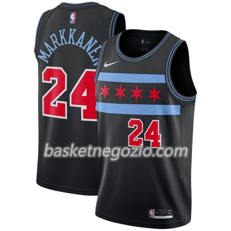 Canotte Uomo Chicago Bulls Lauri Markkanen 24 2018-19 Nike City Edition Nero Swingman